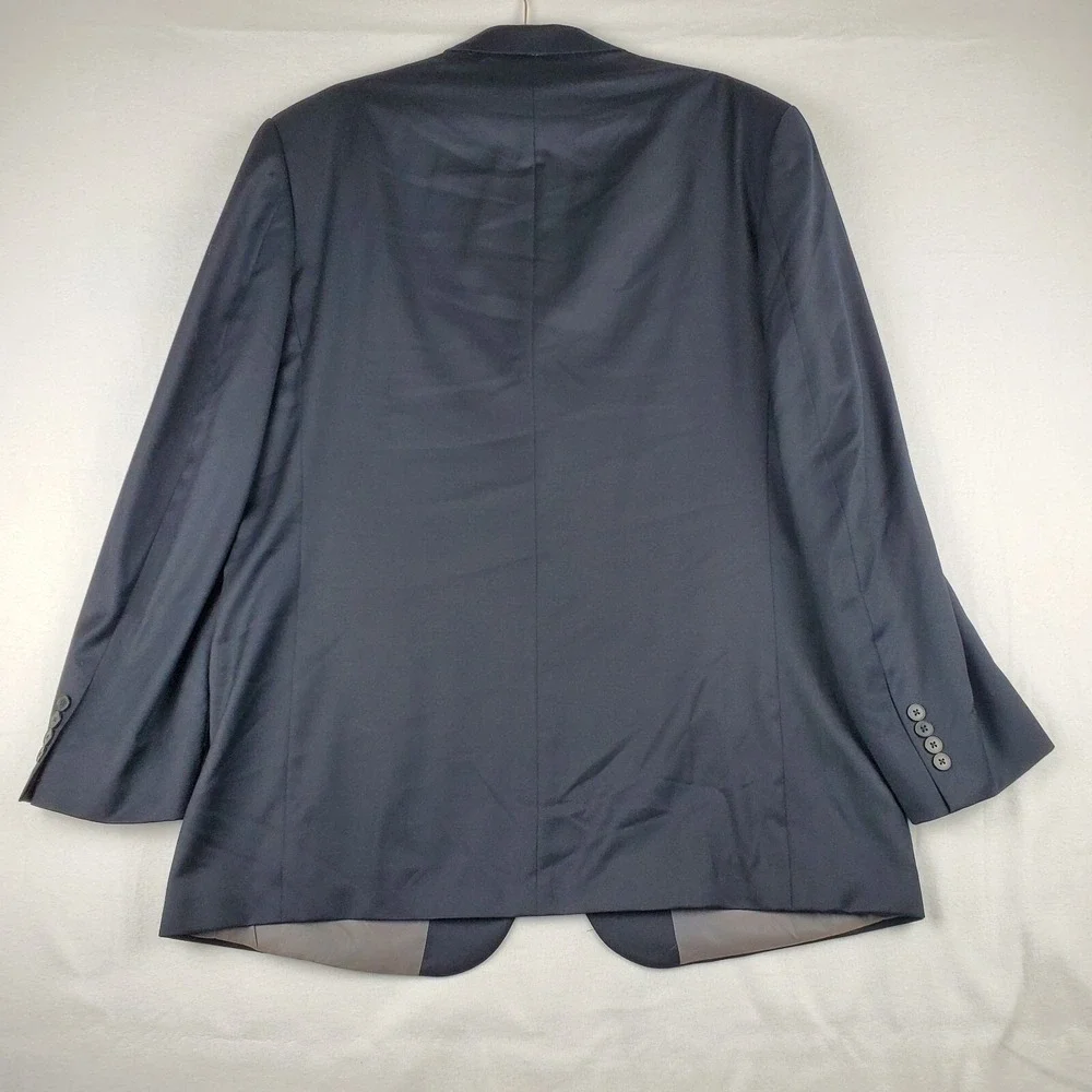 Oscar De La Renta Blazer Mens 46 Long Blue 100% Wool Single Breasted Notch Lapel